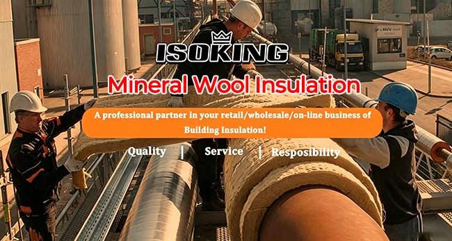ISOKING high-density mineral wool insulation rolls packaged